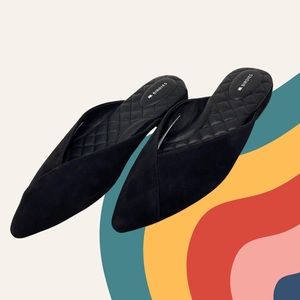 Birdies Swan Mule Black Suede Size 10